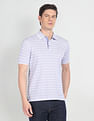 Arrow Mercerised Cotton Horizontal Stripe Polo Shirt