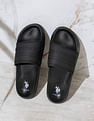 U.S. Polo Assn. Men Embossed Logo Non-Skid Lightweight Nilsson Slides