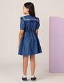 U.S. Polo Assn. Kids Girls Peter Pan Collar A-Line Dress