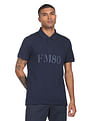 Flying Machine Cotton Pique Typographic Print Polo Shirt