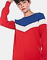 U.S. Polo Assn. Women Crew Neck Colour Block Sweater