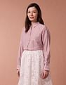 U.S. Polo Assn. Women Brand Embroidered Vertical Stripe Shirt