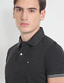 Arrow Sports Striped Sleeve Hem Heathered Polo Shirt