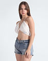 Calvin Klein Jeans Wrap Strappy Crinkle Bra Top