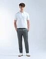 Flying Machine Mid Rise Slash Slim Tapered Fit Trouser
