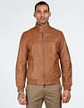 Tommy Hilfiger Men Brown High Neck Harrington Jacket