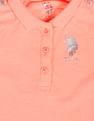 U.S. Polo Assn. Kids Girls Ribbed Collar Pique Polo Shirt