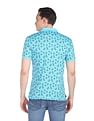 AD by Arvind Cotton Floral Print Polo Shirt