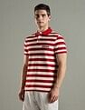 Tommy Hilfiger Striped Regular Fit Cotton Polo T-Shirt