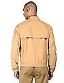 Tommy Hilfiger Men Khaki Stand Collar Solid Bomber Jacket