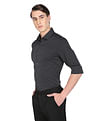 Calvin Klein Men Black Geometric Pattern Slim Fit Pure Cotton Formal Shirt