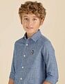 U.S. Polo Assn. Kids Boys Textured Regular Fit Shirt