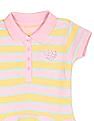U.S. Polo Assn. Kids Girls Flared Hem Striped Polo Shirt