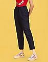 Flying Machine Women Pure Cotton Drawstring Waist Jogger Jeans
