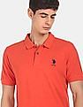 U.S. Polo Assn. Ribbed Collar Cotton Solid Pique Polo Shirt