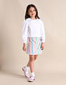U.S. Polo Assn. Kids Girls Striped Wrap Skirt