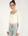 Calvin Klein Jeans Regular-Fit Polyester Scoop Neck Crop Top