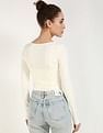 Calvin Klein Jeans Regular-Fit Polyester Scoop Neck Crop Top