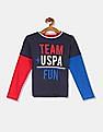 U.S. Polo Assn. Kids Contrast Sleeve Brand Print T-Shirt