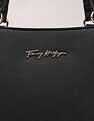 Tommy Hilfiger Solid Black Pu Tote Bag