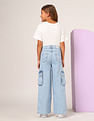 U.S. Polo Assn. Kids Girls Wide Leg Fit Cargo Jeans