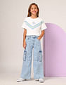 U.S. Polo Assn. Kids Girls Wide Leg Fit Cargo Jeans