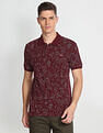 Flying Machine Floral Print Cotton Polo Shirt