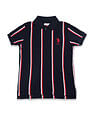 U.S. Polo Assn. Kids Boys Vertical Stripe Cotton Polo Shirt