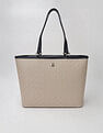 Tommy Hilfiger Logo Beige Pvc Tote Bag