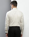 Tommy Hilfiger Men Beige Flex Satin Vertical Stripe Formal Shirt