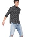 Flying Machine Patch Pocket Printed Shirt