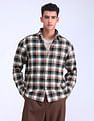 Flying Machine Oversized Twill Plaid Checked Shirt