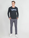 U.S. Polo Assn. Denim Co. Crew Neck Long Sleeve Brand Print T-Shirt