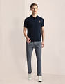 U.S. Polo Assn. Ribbed Collar Solid Polo Shirt